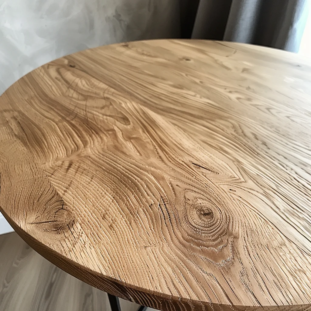 Blat dębowy surowy okrągły na wymiar FI 80 cm