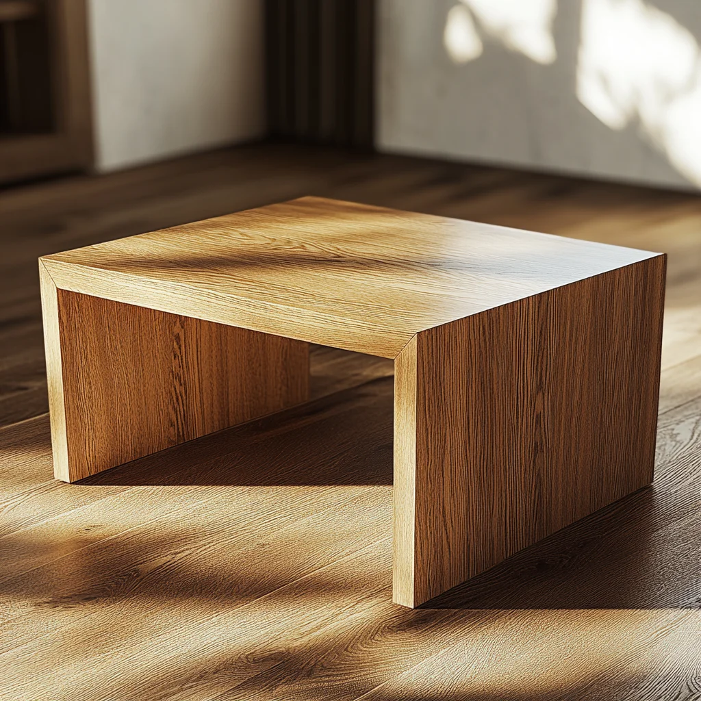 Stolik Kawowy Nowoczesny Dębowy – 80x60x45 cm – 100% Lite Drewno Dębowe – Grubość 4 cm